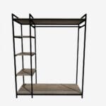 Стійка/гардеробна для одягу в стилі Лофт металева з полицями Ward-system-102 - Зображення 2