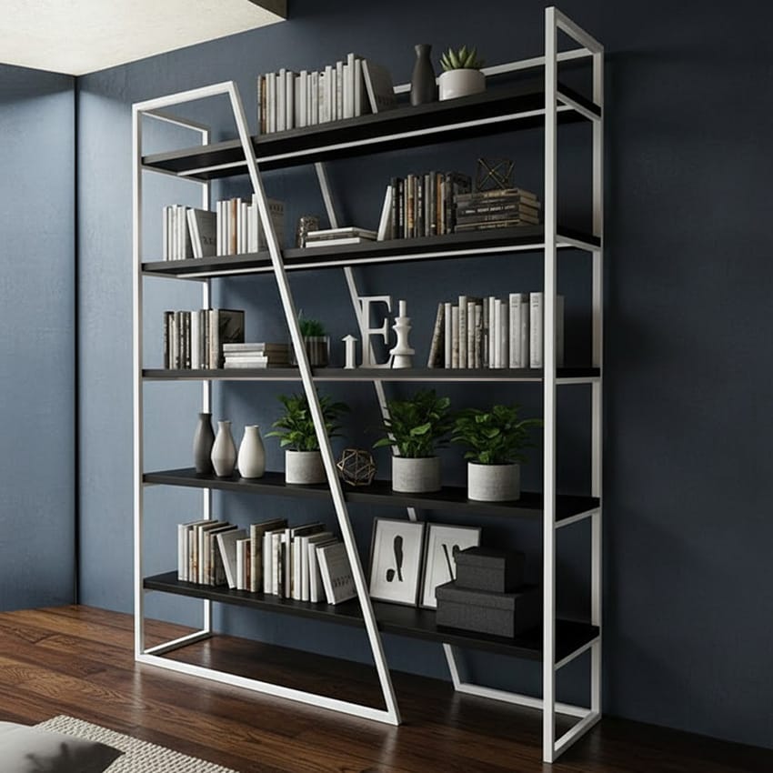 Rack-380-1 Стелаж для дому/книжний в стилі Лофт каркас металевий, 5 полиць StepLoft Rack-380 - Зображення 1