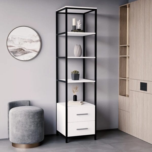 Стелаж для дому з шухлядами в стилі Лофт білий