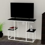 тумба під телевізор лофт біло чорна