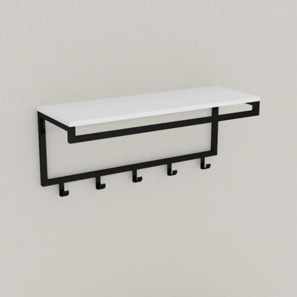 Вішалка настінна для одягу в стилі Лофт металева біла