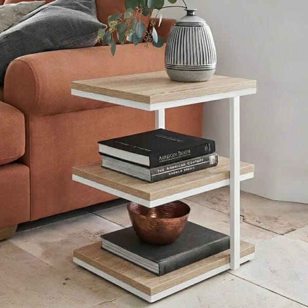 Журнальний, кавовий столик у стилі Лофт дуб сонома, білий