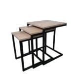 Набір приставних | журнальних столиків у стилі Лофт, метал+дсп, дуб сонома StepLoft Cof-tab-182 - Зображення 2