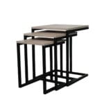 Набір приставних | журнальних столиків у стилі Лофт, метал+дсп, дуб сонома StepLoft Cof-tab-182 - Зображення 3