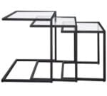 Набір журнальних столиків у стилі Лофт 3в1, зі склом StepLoft Cof-tab-184 - Зображення 2