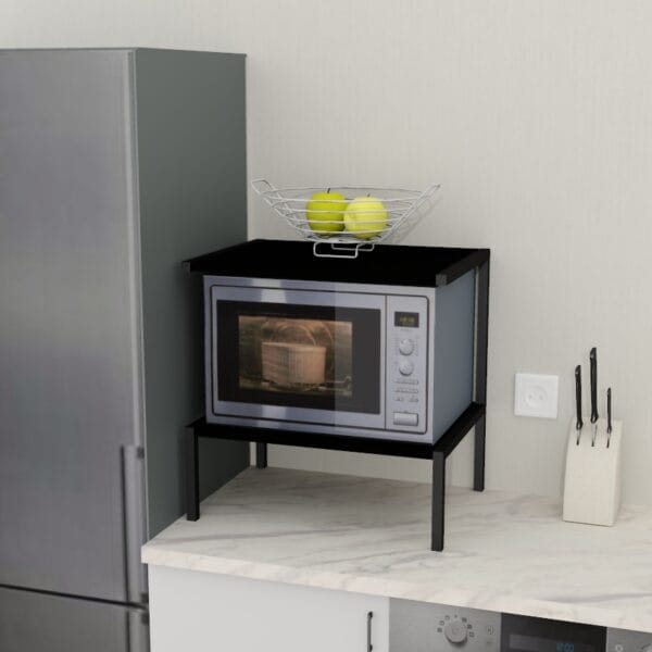 підставка кухонна, для мікрохвильовки чорна