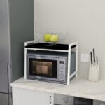 підставка кухонна, для мікрохвильовки біла біло-чорна