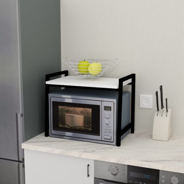 підставка кухонна, для мікрохвильовки чорно біла
