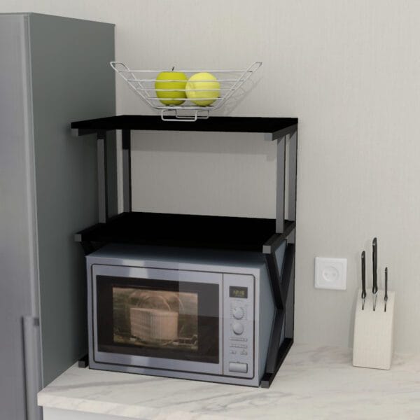 підставка кухонна, для мікрохвильовки чорна