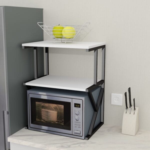 підставка кухонна, для мікрохвильовки чорно біла