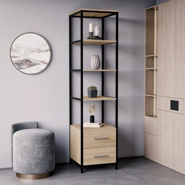 Стелаж для дому з шухлядами в стилі Лофт Дуб сонома