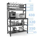 Стелаж кухонний, побутовий у стилі Лофт каркас металевий StepLoft Rack-191 - Зображення 2