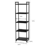 Стелаж для дому в стилі Лофт, чорний, каркас металевий+дсп, 5 полиць StepLoft Rack-130 - Зображення 3