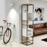 Стеллаж металлический в стиле Лофт StepLoft с кубами дсп