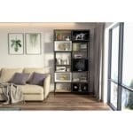 Стелаж книжний, для дому в стилі Лофт каркас металевий, полиці дсп - StepLoft Rack-195 - Зображення 2