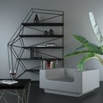 Стелаж дизайнерський для дому/офісу, каркас металевий у стилі Лофт, чорний - StepLoft Rack-179 - Зображення 2