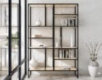 Стелаж для дому/книжний, каркас металевий у стилі Лофт, ДСП дуб сонома - StepLoft Rack-181 - Зображення 2