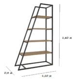 Стелаж для дому металевий у стилі Лофт StepLoft Rack-188 - Зображення 2