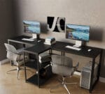 Стіл комп'ютерний для двох (офісний) у стилі Лофт каркас металевий StepLoft Сomp-table-222