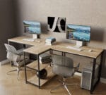 Стіл комп'ютерний для двох (офісний) у стилі Лофт каркас металевий StepLoft Сomp-table-224