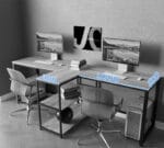 Стіл комп'ютерний для двох (офісний) у стилі Лофт каркас металевий StepLoft Сomp-table-221 - Зображення 2