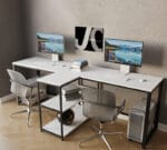 Стіл комп'ютерний для двох (офісний) у стилі Лофт каркас металевий StepLoft Сomp-table-222