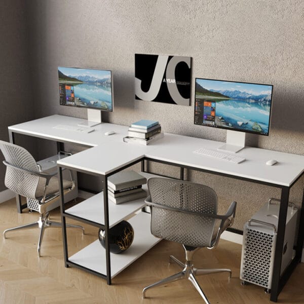 Стіл комп'ютерний для двох (офісний) у стилі Лофт каркас металевий StepLoft Сomp-table-222