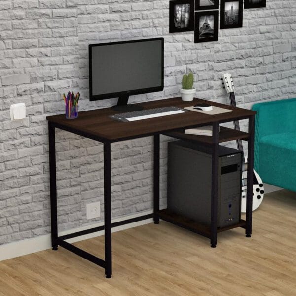 стіл комп'ютерний лофт з полицею для пк горіх