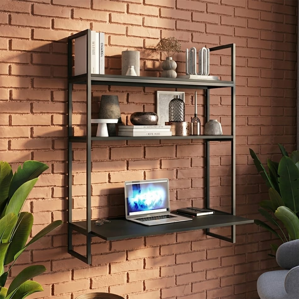 comp-table-217-2 Стіл у стилі Лофт навісний/настінний чорний