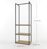 Вішалка / Стійка для одягу в стилі Лофт каркас металевий StepLoft Ward-131 - Зображення 2