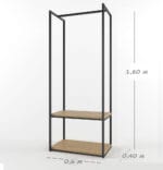 Вішалка / Стійка для одягу в стилі Лофт каркас металевий StepLoft Ward-132 - Зображення 2