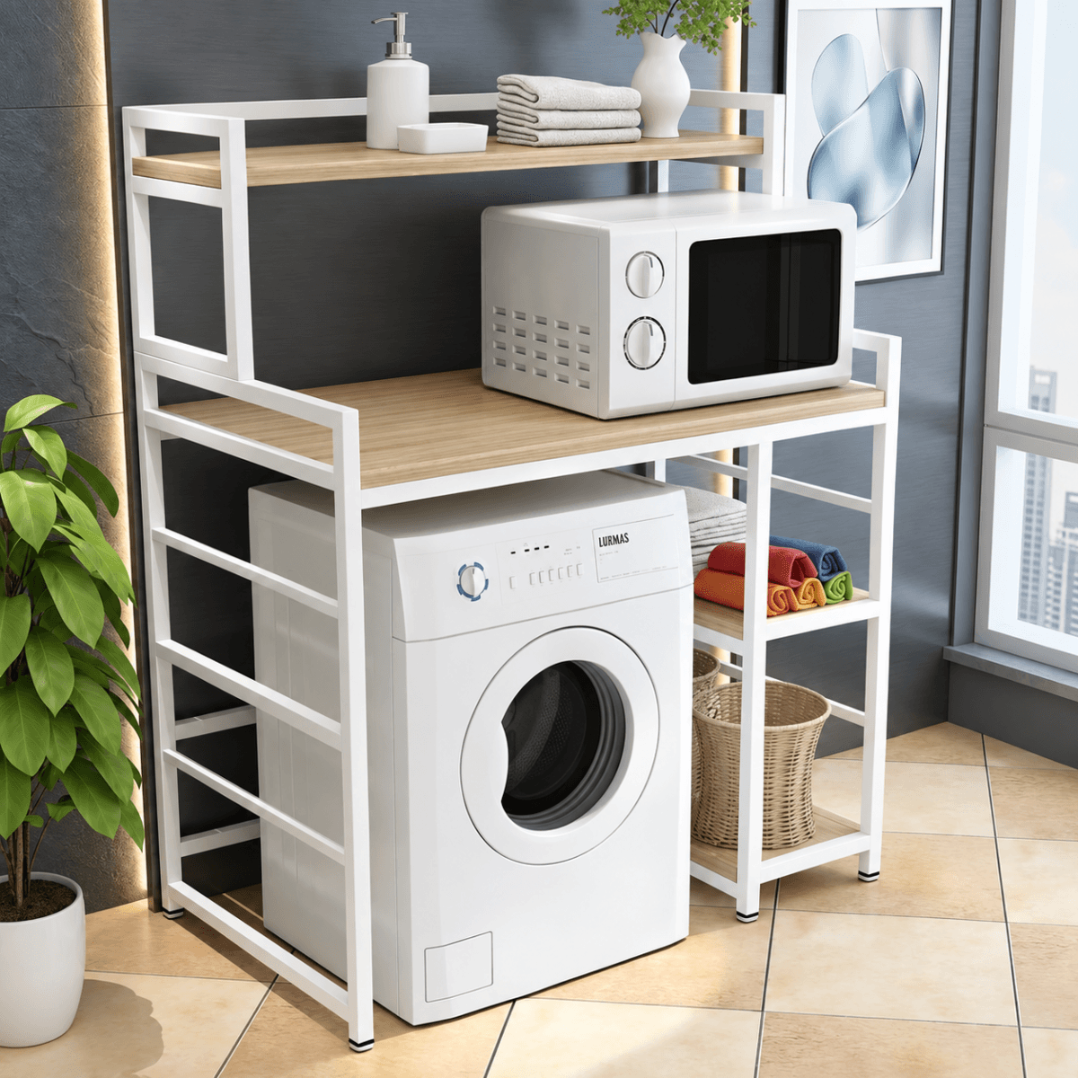 Стійка стелаж для пральної машини каркас металевий Step Loft Rack-235 - Зображення 2