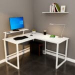 Стіл комп'ютерний кутовий з полицею в стилі Лофт каркас металевий