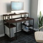 стол компьютерный лофт с полками венге