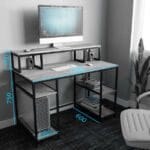 Стіл комп'ютерний у стилі Лофт з поличками каркас металевий StepLoft Comp-table-198 - Зображення 2