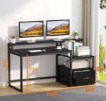 Стіл комп'ютерний у стилі Лофт із тумбою-шухлядою, каркас металевий - StepLoft Comp-table-199 - Зображення 2