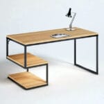 Компьютерний стіл Лофт з металевим каркасом, з полицями ДСП 120×60 см – StepLoft Comp-table-100 - Зображення 2