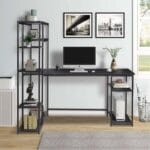 Стіл письмовий/комп'ютерний каркас металевий з полицями в стилі Лофт StepLoft Comp-table-119 - Зображення 2