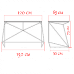 Стіл письмовий, дизайнерський у стилі Лофт каркас металевий - StepLoft Comp-table-152 - Зображення 2