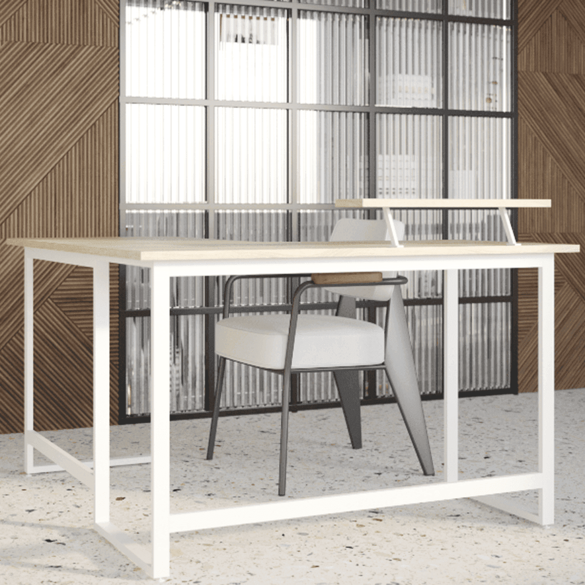 Стіл комп'ютерний кутовий з полицею в стилі Лофт каркас металевий StepLoft Comp-table-162 - Зображення 2