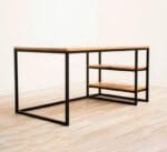 Стіл письмовий/комп'ютерний стіл Лофт з металевим каркасом, з додатковими полицями ДСП 140×60 см – StepLoft Comp-table-102 - Зображення 2