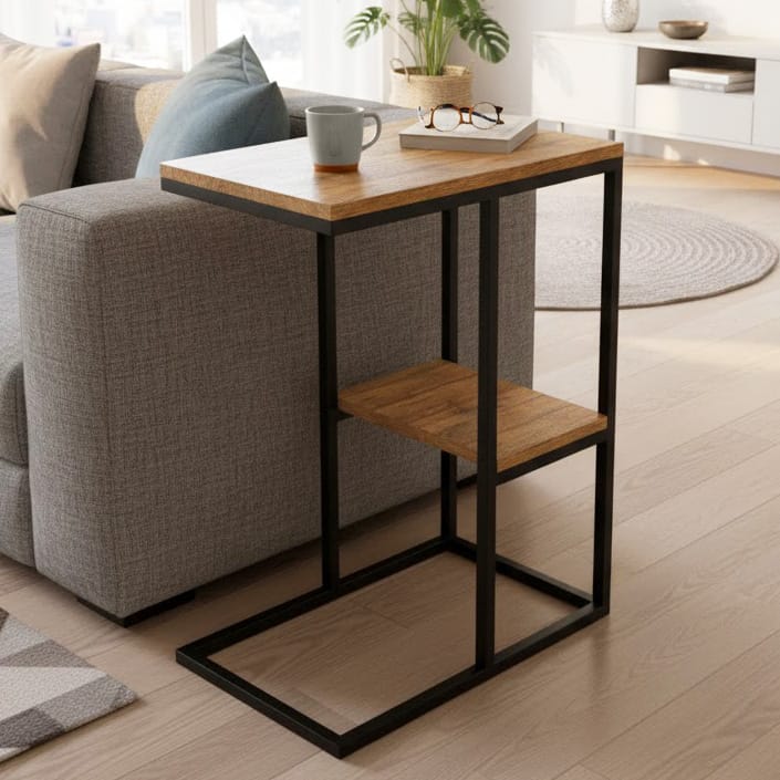 Cof-tab-251-4 Столик кавовий, журнальний в стилі Лофт, каркас металевий | StepLoft Cof-tab-251 - Зображення 1