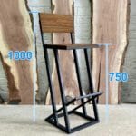 Стілець барний у стилі Лофт, каркас металевий, зі спинкою StepLoft Bar-chair-101 - Зображення 2