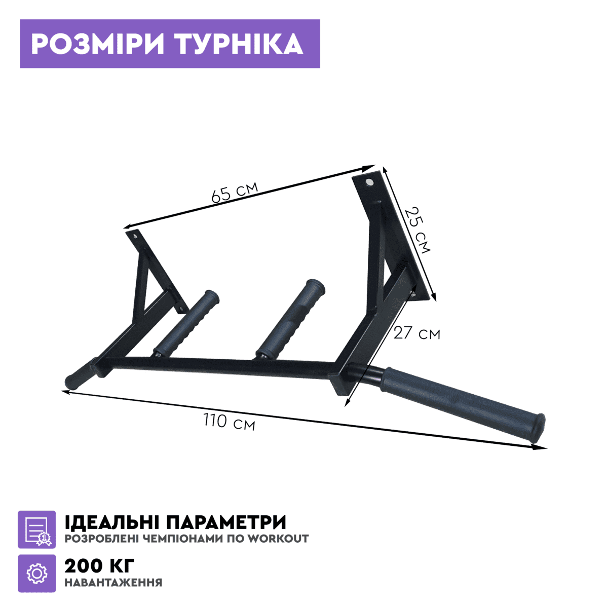 Турник наддверный RichSport Черный Hor-bar-102