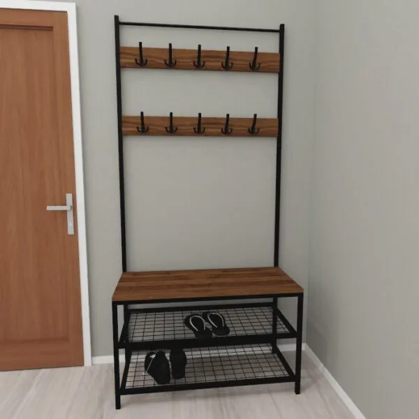 Вешалка для одежды с полками для обуви