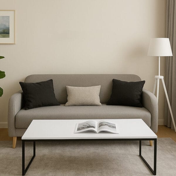 журнальний столик лофт каркас металевий дсп білий