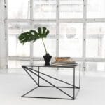 Журнальний столик у стилі Лофт, каркас металевий, чорний - StepLoft Cof-tab-185