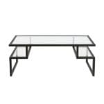 Журнальний, кавовий столик у стилі Лофт металевий каркас, стільниця зі скла - StepLoft Cof-tab-172 - Зображення 3