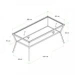 Журнальний столик у стилі Лофт каркас металевий, скло+дсп - StepLoft Cof-tab-173 - Зображення 3