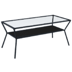 Журнальний столик у стилі Лофт каркас металевий, скло+дсп - StepLoft Cof-tab-173 - Зображення 2